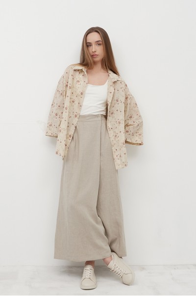 Штани хакама льон екрю (БР 93/1)